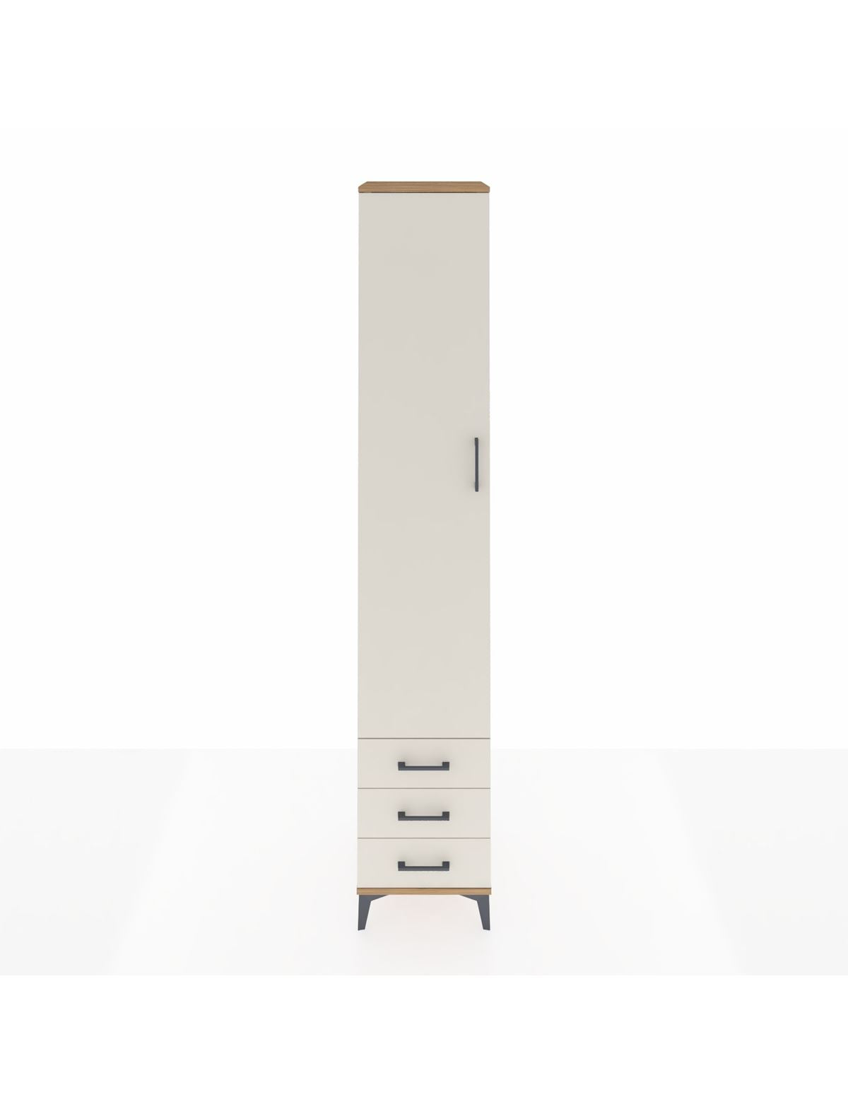 Hyperion Dolap 5 Raflı 3 Çekmeceli Tek Kapaklı 44x44x243 Çam-Aytaşı