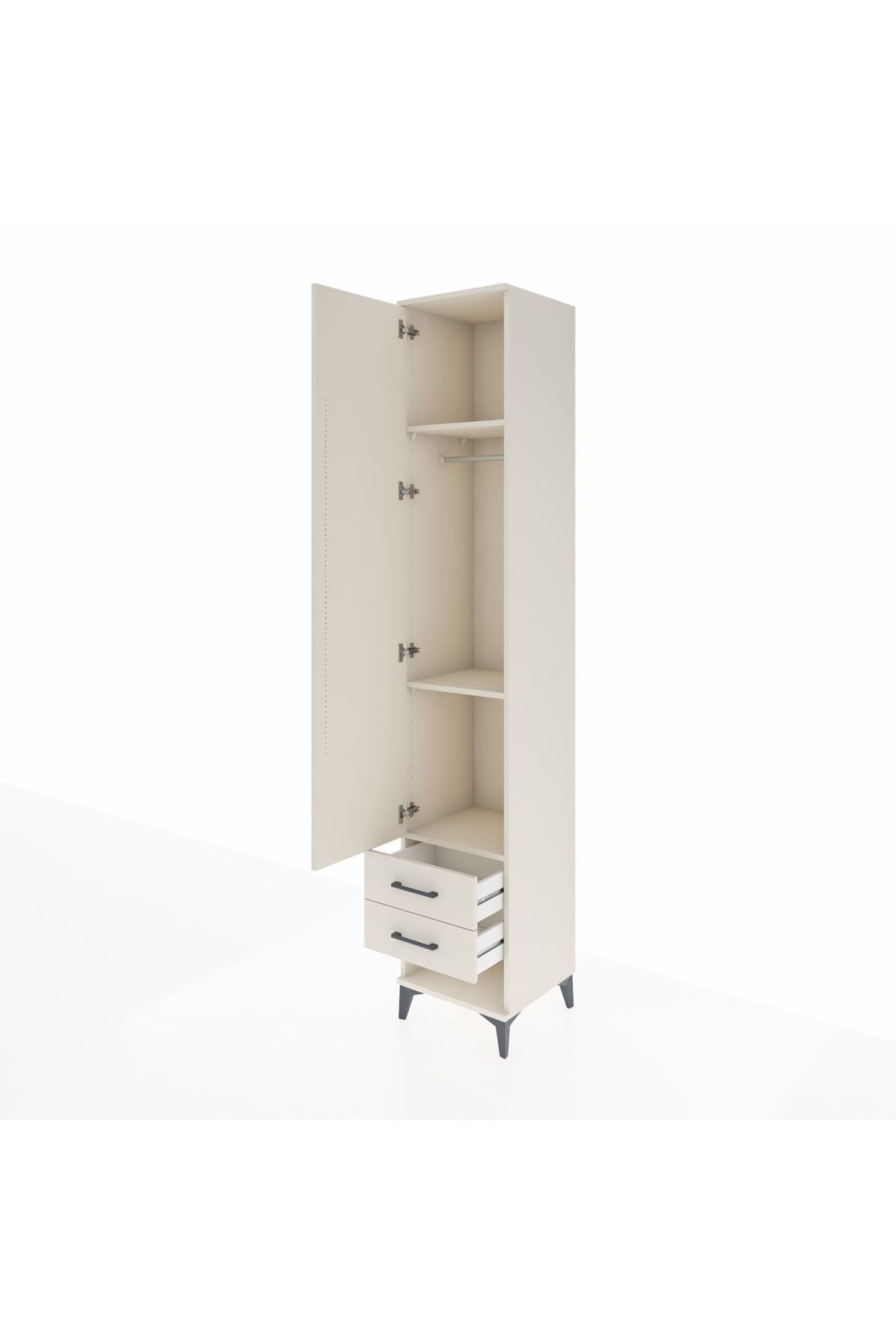 Hyperion Dolap 3 Raflı 2 Çekmeceli Tek Askılı 44x44x243 Aytaşı-Aytaşı