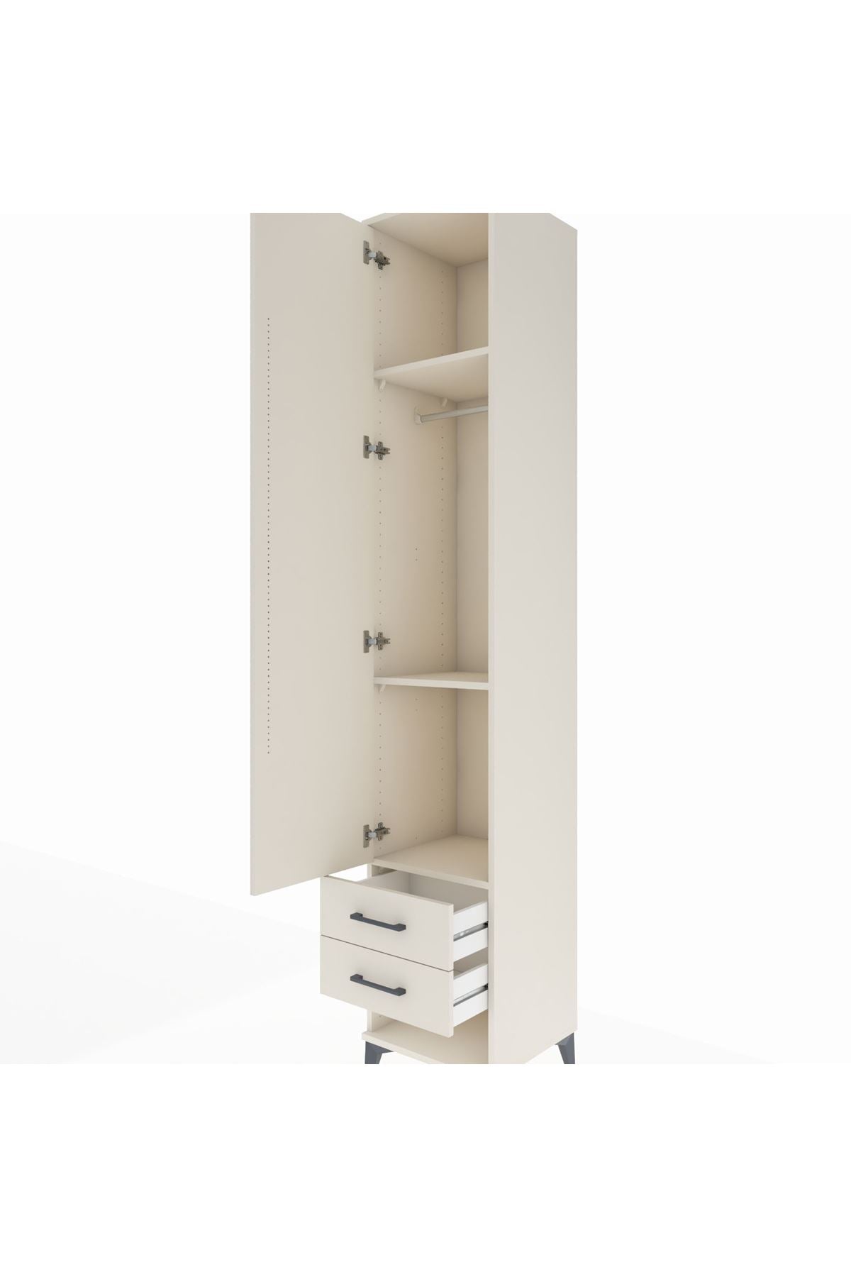 Hyperion Dolap 3 Raflı 2 Çekmeceli Tek Askılı 44x44x243 Aytaşı-Aytaşı