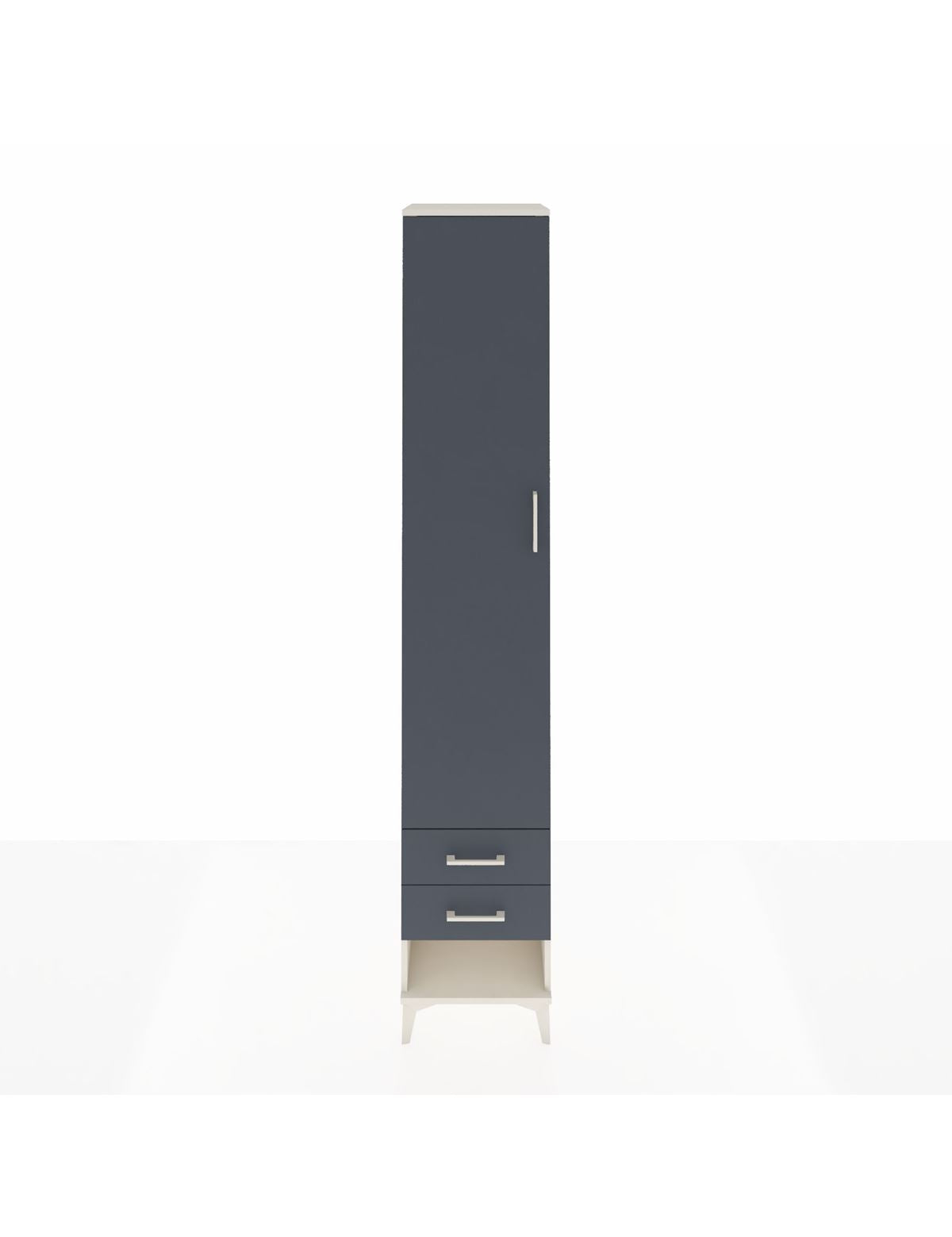 Hyperion Dolap 3 Raflı 2 Çekmeceli Tek Askılı 44x44x243 Aytaşı-Antrasit