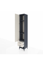 Hyperion Dolap 3 Raflı 2 Çekmeceli Tek Askılı 44x44x243 Antrasit-Aytaşı