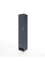 Hyperion Dolap 3 Raflı 2 Çekmeceli Tek Askılı 44x44x243 Antrasit-Antrasit