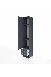 Hyperion Dolap 3 Raflı 2 Çekmeceli Tek Askılı 44x44x243 Antrasit-Antrasit