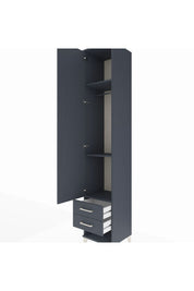 Hyperion Dolap 3 Raflı 2 Çekmeceli Tek Askılı 44x44x243 Antrasit-Antrasit