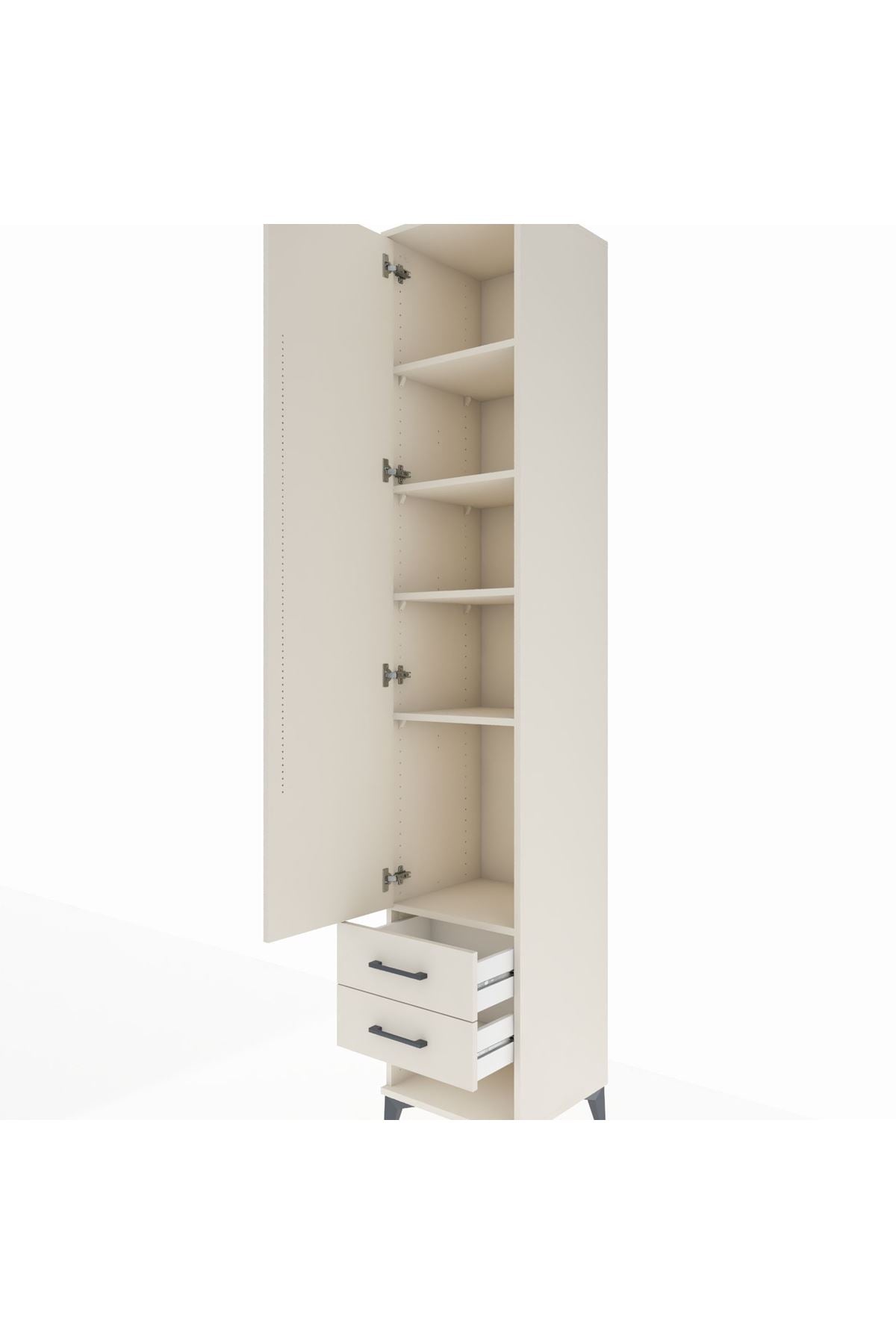 Hyperion Dolap 5 Raflı 2 Çekmeceli Tek Kapaklı 44x44x243 Aytaşı-Aytaşı