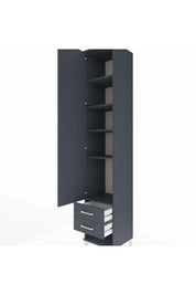 Hyperion Dolap 5 Raflı 2 Çekmeceli Tek Kapaklı 44x44x243 Antrasit-Antrasit