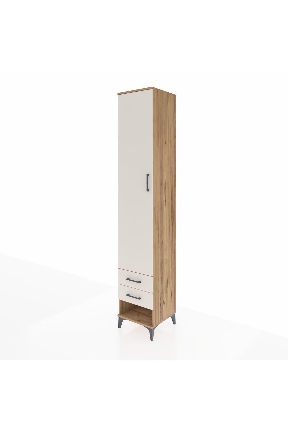 Hyperion Dolap 5 Raflı 2 Çekmeceli Tek Kapaklı 44x44x243 Çam-Aytaşı