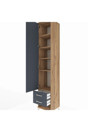 Hyperion Dolap 5 Raflı 2 Çekmeceli Tek Kapaklı 44x44x243 Çam-Antrasit