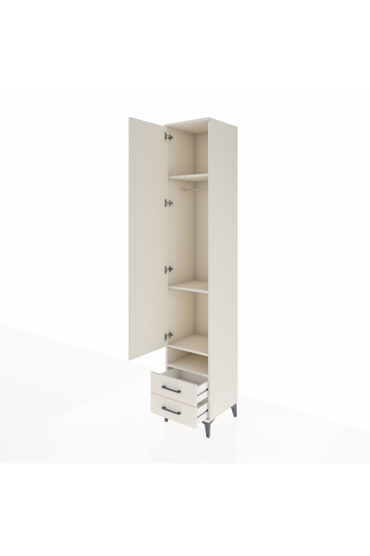 Hyperion Dolap 4 Raflı 2 Çekmeceli Tek Askılı 44x44x243 Aytaşı-Aytaşı