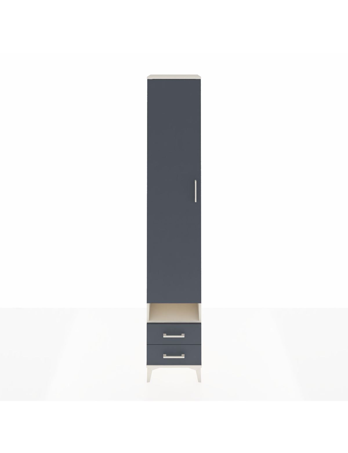 Hyperion Dolap 4 Raflı 2 Çekmeceli Tek Askılı 44x44x243 Aytaşı-Antrasit