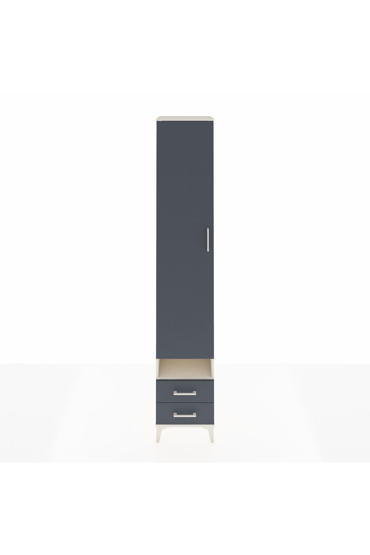 Hyperion Dolap 4 Raflı 2 Çekmeceli Tek Askılı 44x44x243 Aytaşı-Antrasit