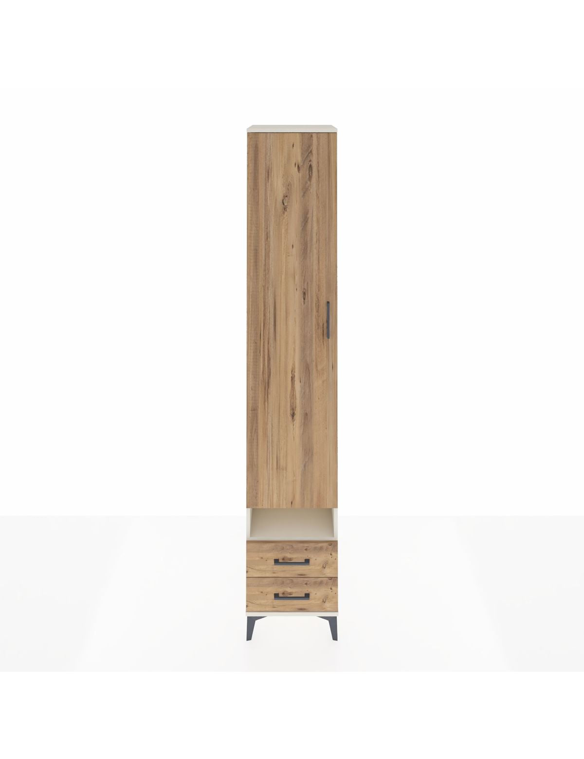 Hyperion Dolap 4 Raflı 2 Çekmeceli Tek Askılı 44x44x243 Aytaşı-Çam