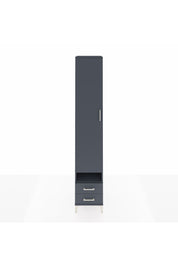 Hyperion Dolap 4 Raflı 2 Çekmeceli Tek Askılı 44x44x243 Antrasit-Antrasit