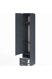 Hyperion Dolap 4 Raflı 2 Çekmeceli Tek Askılı 44x44x243 Antrasit-Antrasit