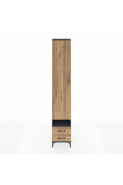 Hyperion Dolap 4 Raflı 2 Çekmeceli Tek Askılı 44x44x243 Antrasit-Çam