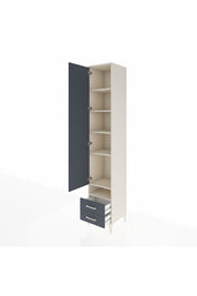 Hyperion Dolap 6 Raflı 2 Çekmeceli Tek Kapaklı 44x44x243 Aytaşı-Antrasit