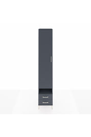 Hyperion Dolap 6 Raflı 2 Çekmeceli Tek Kapaklı 44x44x243 Antrasit-Antrasit