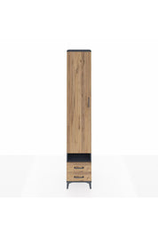 Hyperion Dolap 6 Raflı 2 Çekmeceli Tek Kapaklı 44x44x243 Antrasit-Çam