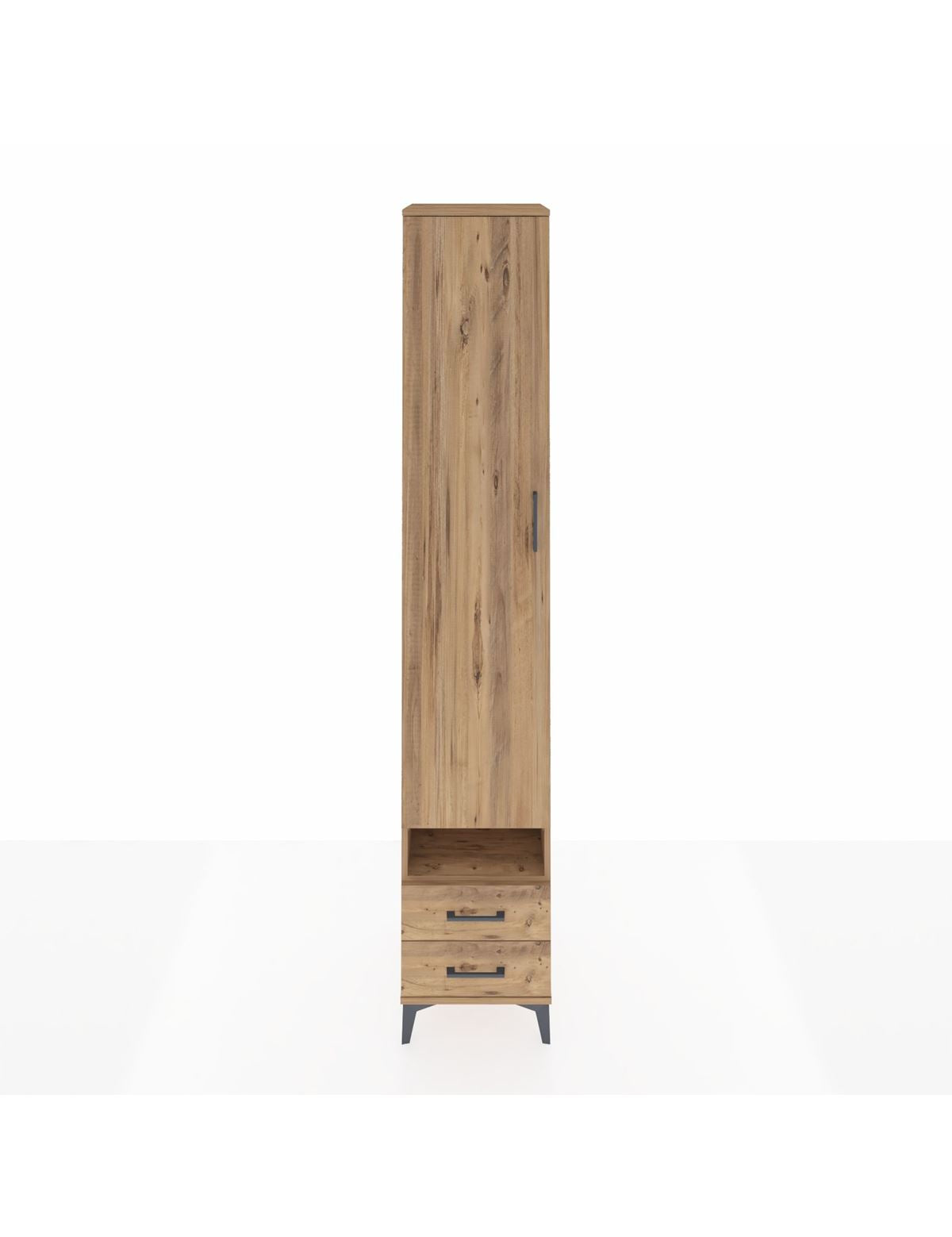 Hyperion Dolap 6 Raflı 2 Çekmeceli Tek Kapaklı 44x44x243 Çam-Çam