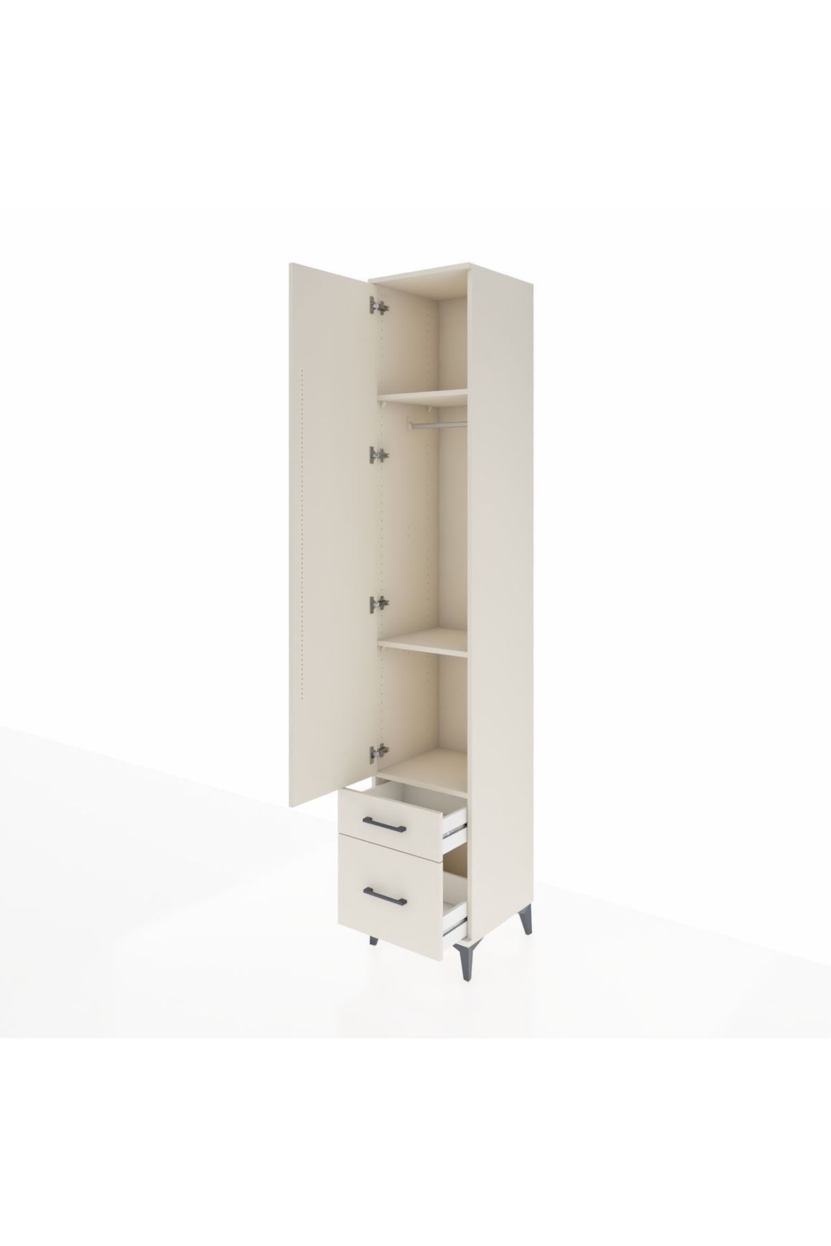 Hyperion Dolap 3 Raflı 2 Çekmeceli Tek Askılı 44x44x243 Aytaşı-Aytaşı