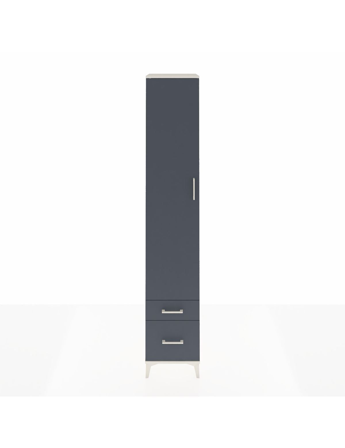 Hyperion Dolap 3 Raflı 2 Çekmeceli Tek Askılı 44x44x243 Aytaşı-Antrasit