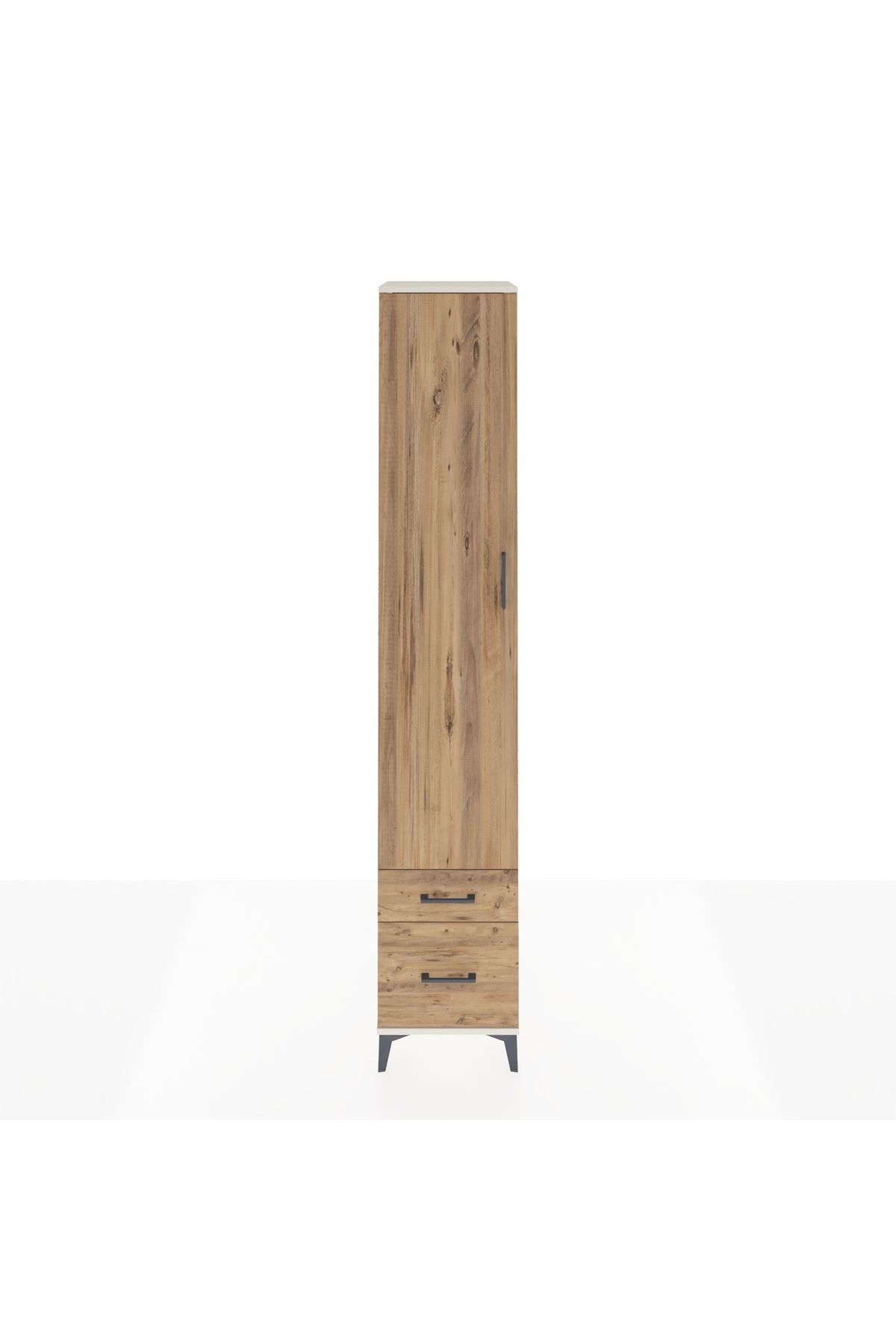 Hyperion Dolap 3 Raflı 2 Çekmeceli Tek Askılı 44x44x243 Aytaşı-Çam