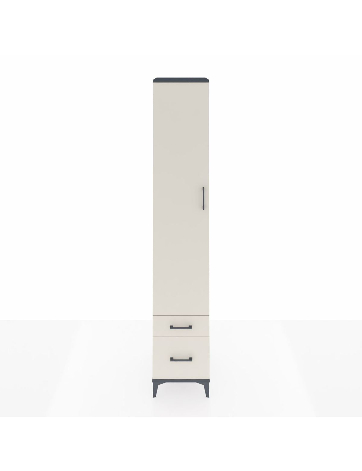 Hyperion Dolap 3 Raflı 2 Çekmeceli Tek Askılı 44x44x243 Antrasit-Aytaşı