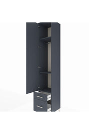 Hyperion Dolap 3 Raflı 2 Çekmeceli Tek Askılı 44x44x243 Antrasit-Antrasit