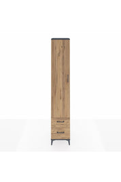 Hyperion Dolap 3 Raflı 2 Çekmeceli Tek Askılı 44x44x243 Antrasit-Çam