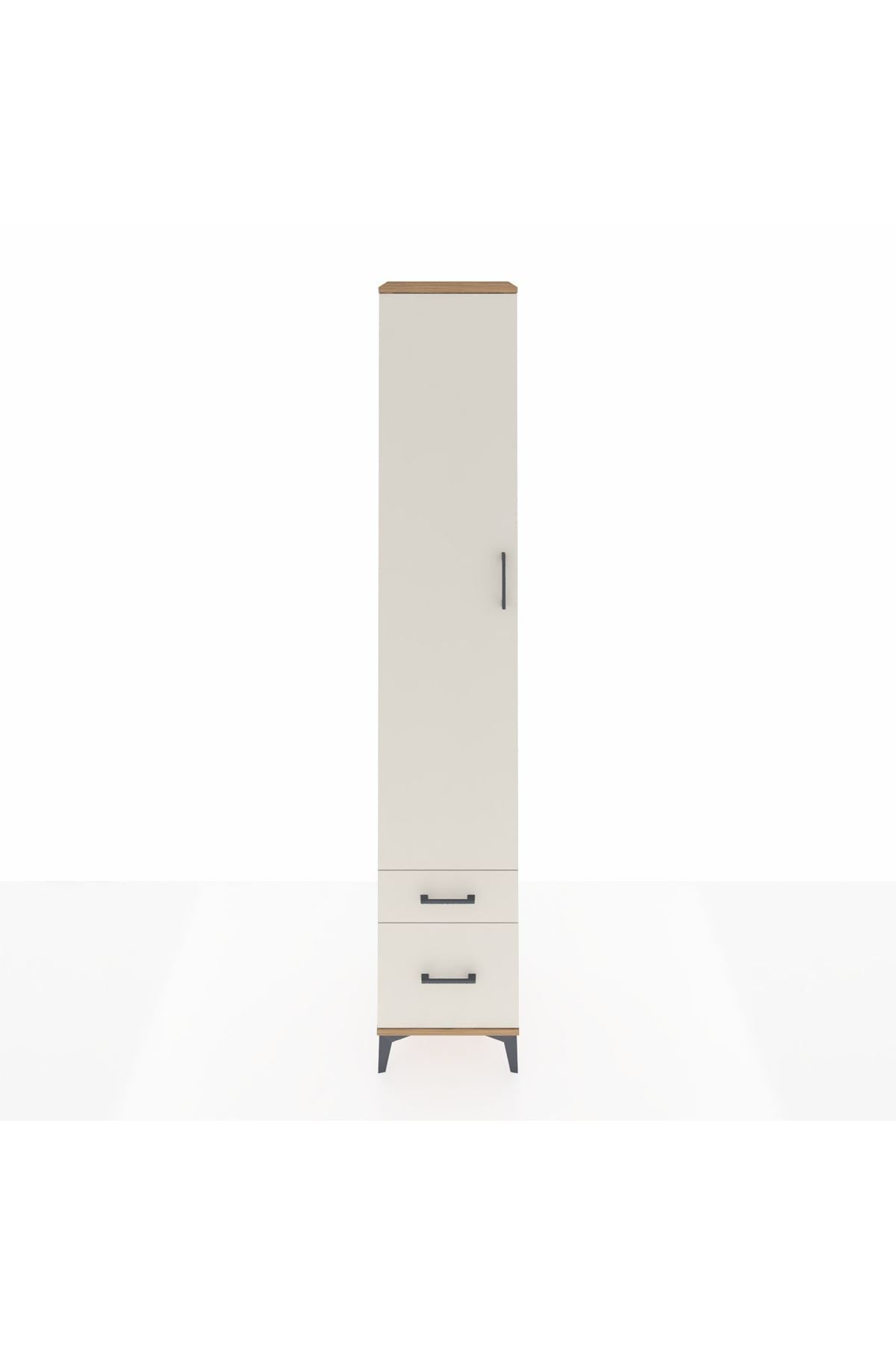 Hyperion Dolap 3 Raflı 2 Çekmeceli Tek Askılı 44x44x243 Çam-Aytaşı