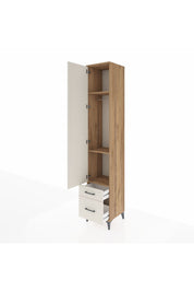 Hyperion Dolap 3 Raflı 2 Çekmeceli Tek Askılı 44x44x243 Çam-Aytaşı