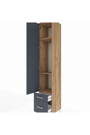 Hyperion Dolap 3 Raflı 2 Çekmeceli Tek Askılı 44x44x243 Çam-Antrasit