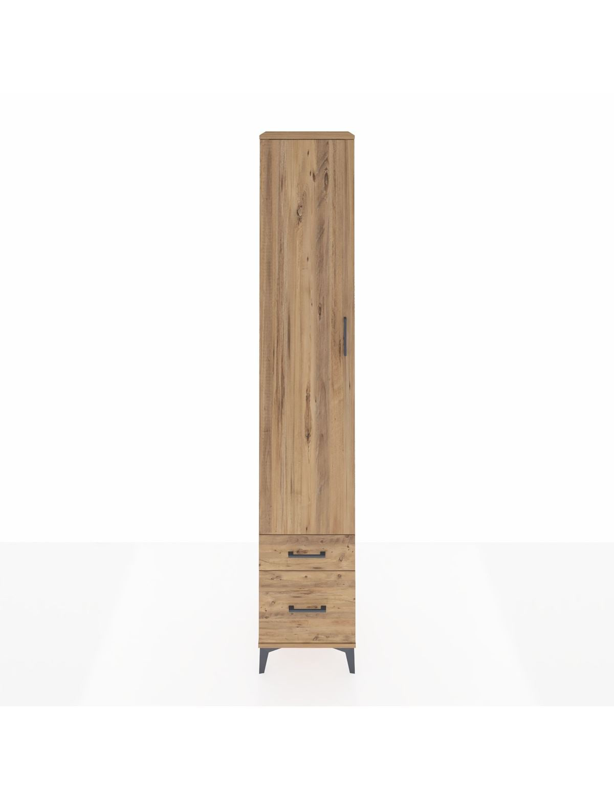 Hyperion Dolap 3 Raflı 2 Çekmeceli Tek Askılı 44x44x243 Çam-Çam