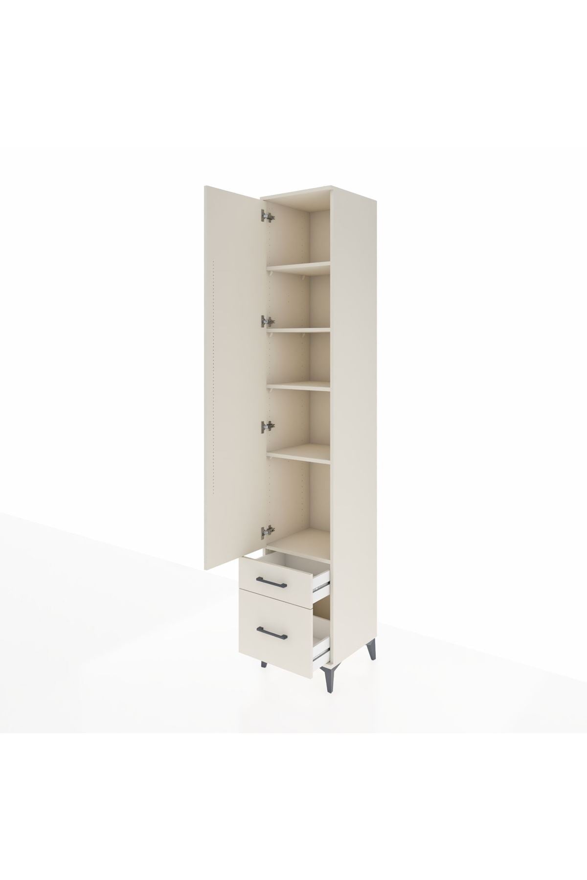 Hyperion Dolap 5 Raflı 2 Çekmeceli Tek Kapaklı 44x44x243 Aytaşı-Aytaşı