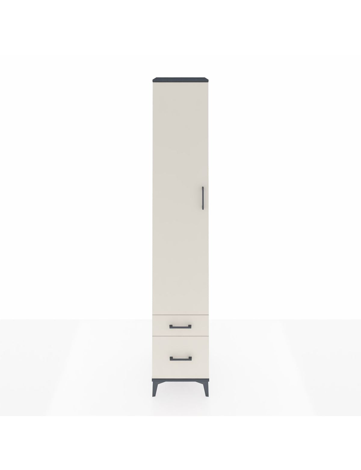 Hyperion Dolap 5 Raflı 2 Çekmeceli Tek Kapaklı 44x44x243 Antrasit-Aytaşı