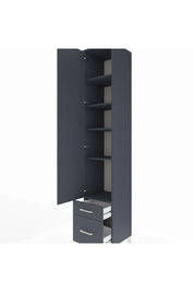 Hyperion Dolap 5 Raflı 2 Çekmeceli Tek Kapaklı 44x44x243 Antrasit-Antrasit