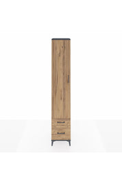 Hyperion Dolap 5 Raflı 2 Çekmeceli Tek Kapaklı 44x44x243 Antrasit-Çam