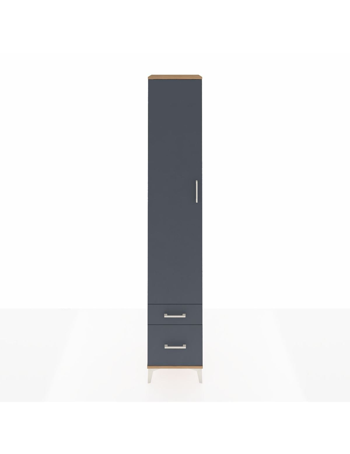 Hyperion Dolap 5 Raflı 2 Çekmeceli Tek Kapaklı 44x44x243 Çam-Antrasit