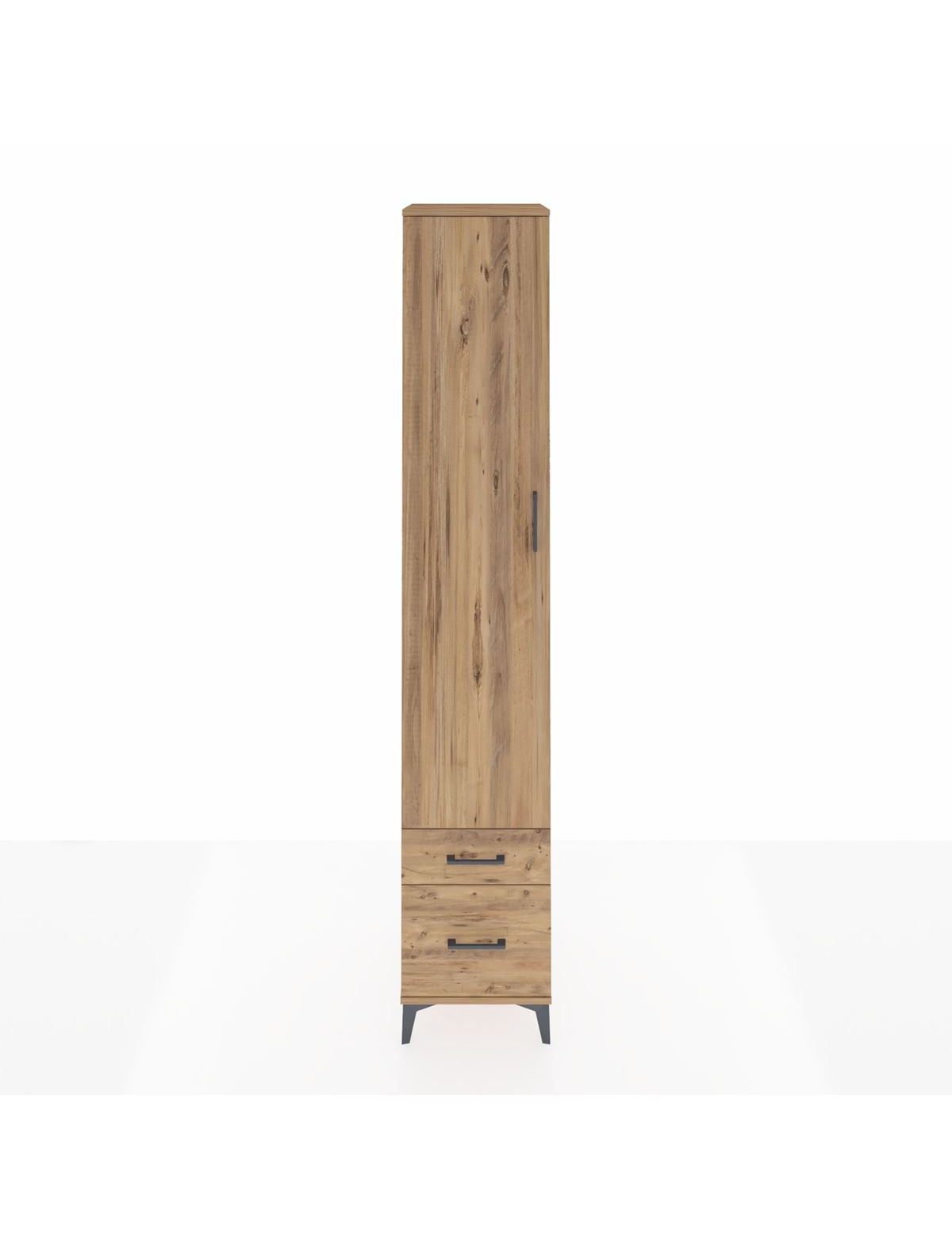 Hyperion Dolap 5 Raflı 2 Çekmeceli Tek Kapaklı 44x44x243 Çam-Çam