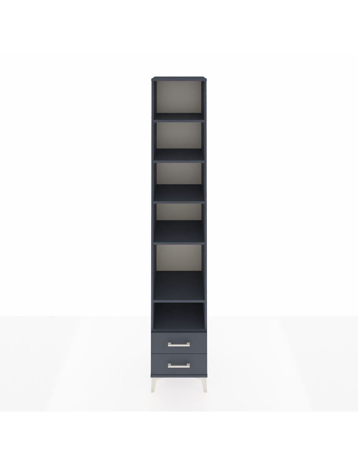 Hyperion Dolap 6 Raflı 2 Çekmeceli 44x44x243 Antrasit-Antrasit