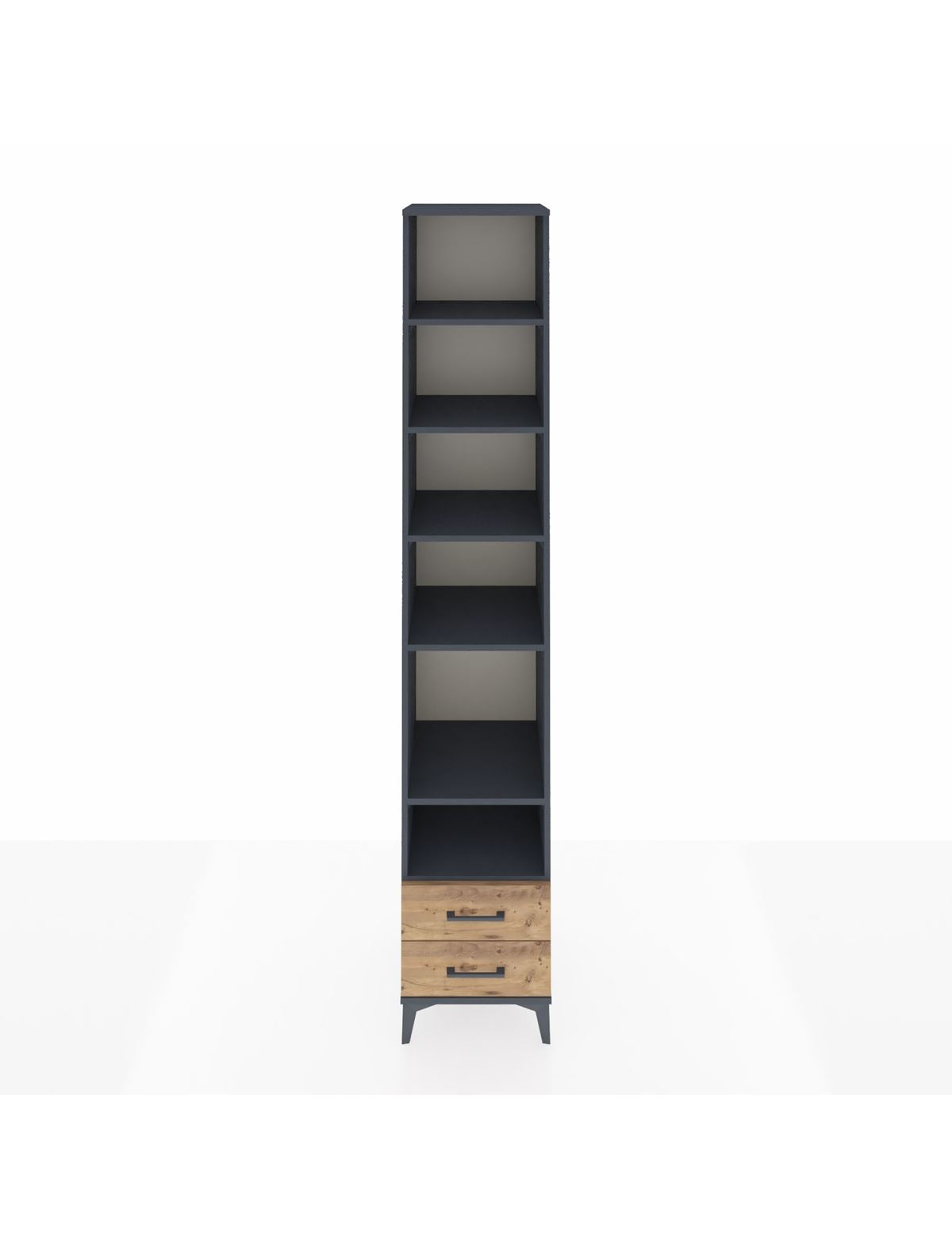 Hyperion Dolap 6 Raflı 2 Çekmeceli 44x44x243 Antrasit-Çam