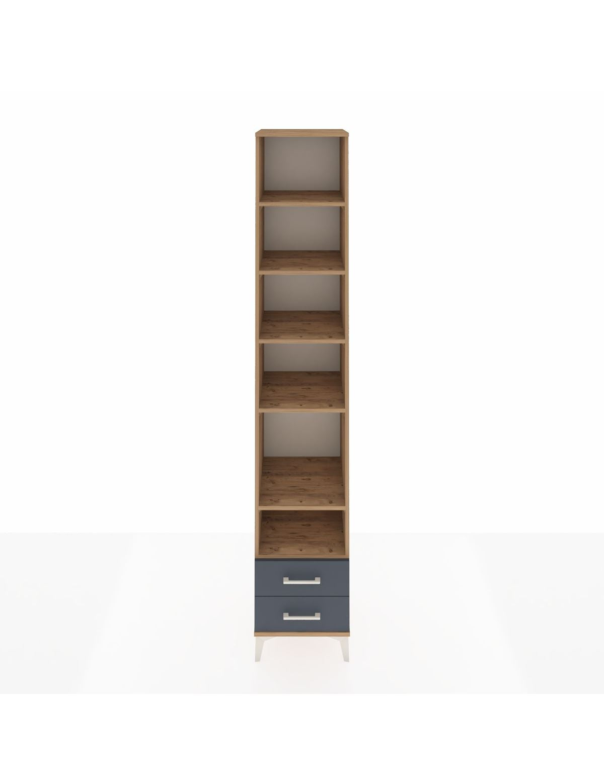 Hyperion Dolap 6 Raflı 2 Çekmeceli 44x44x243 Çam-Antrasit