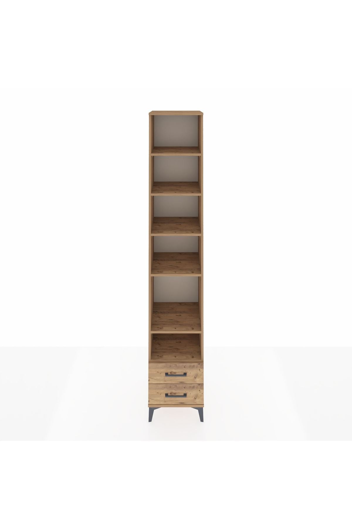 Hyperion Dolap 6 Raflı 2 Çekmeceli 44x44x243 Çam-Çam