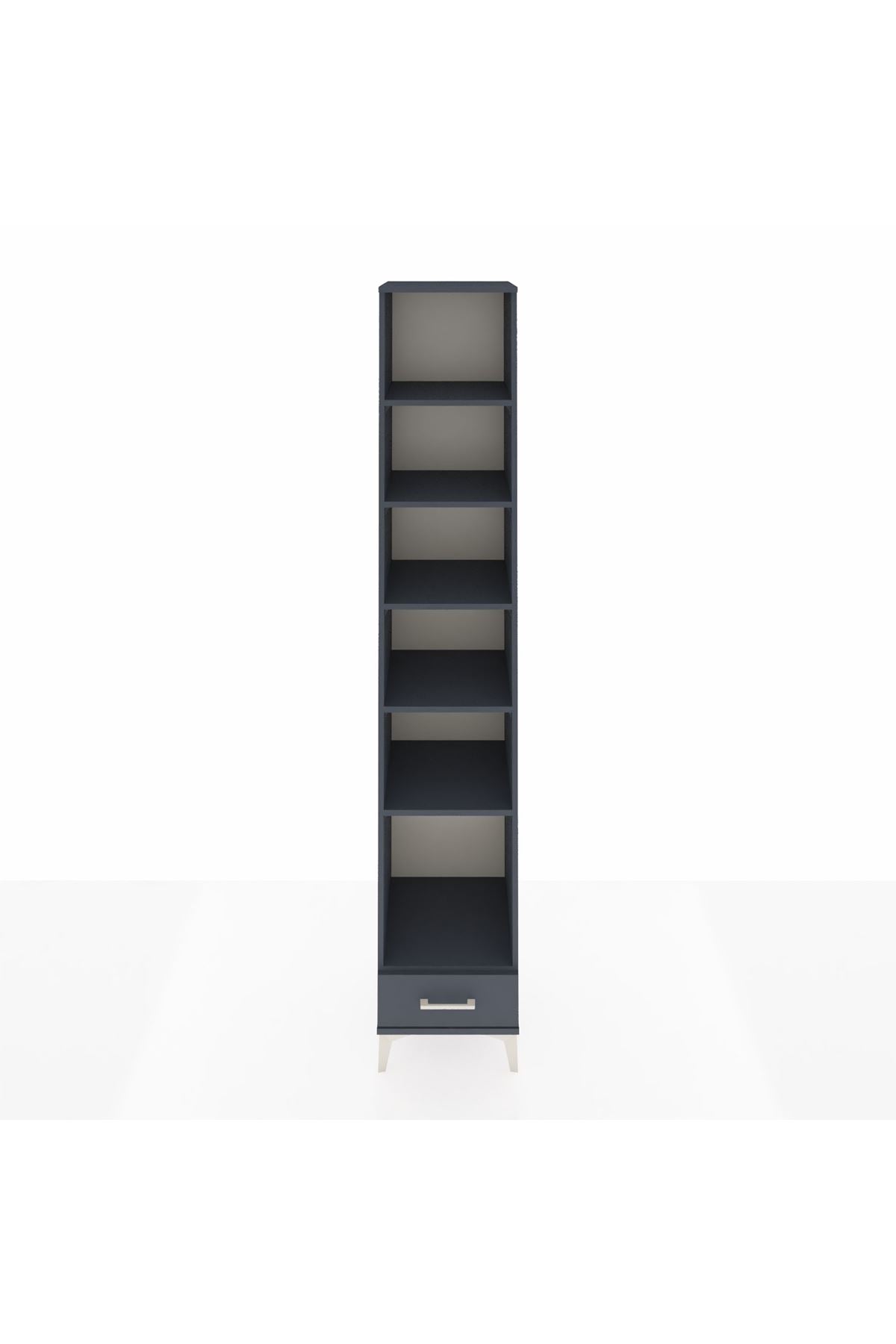 Hyperion Dolap 6 Raflı Tek Çekmeceli 44x44x243 Antrasit-Antrasit