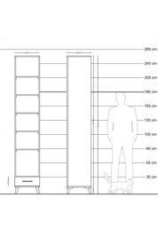Hyperion Dolap 6 Raflı Tek Çekmeceli 44x44x243 Antrasit-Antrasit