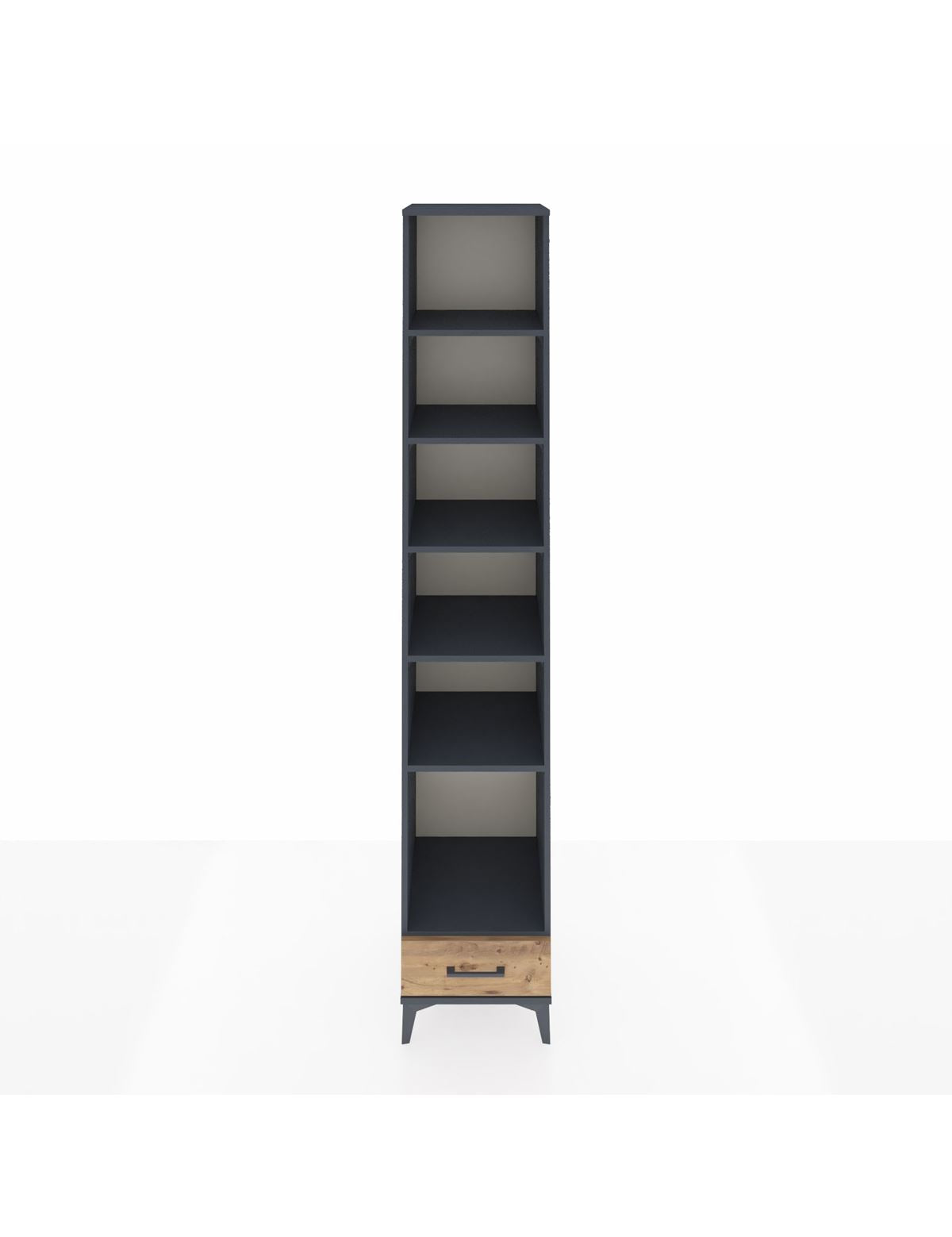 Hyperion Dolap 6 Raflı Tek Çekmeceli 44x44x243 Antrasit-Çam