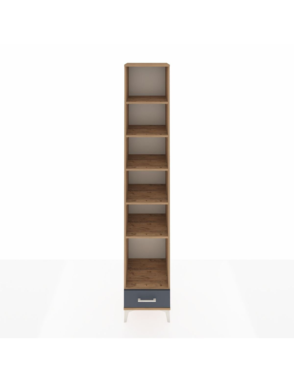 Hyperion Dolap 6 Raflı Tek Çekmeceli 44x44x243 Çam-Antrasit