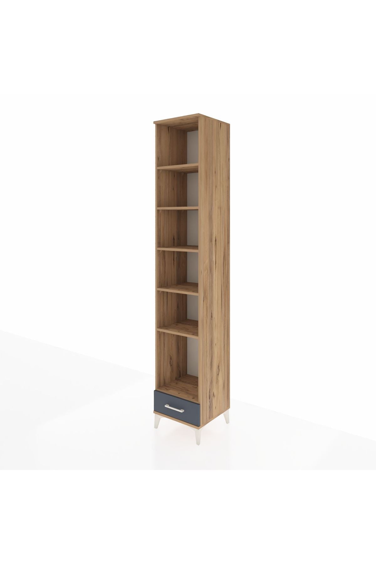Hyperion Dolap 6 Raflı Tek Çekmeceli 44x44x243 Çam-Antrasit