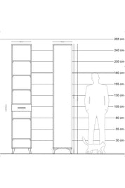 Hyperion Dolap 6 Raflı Tek Çekmeceli 44x44x243 Aytaşı-Antrasit