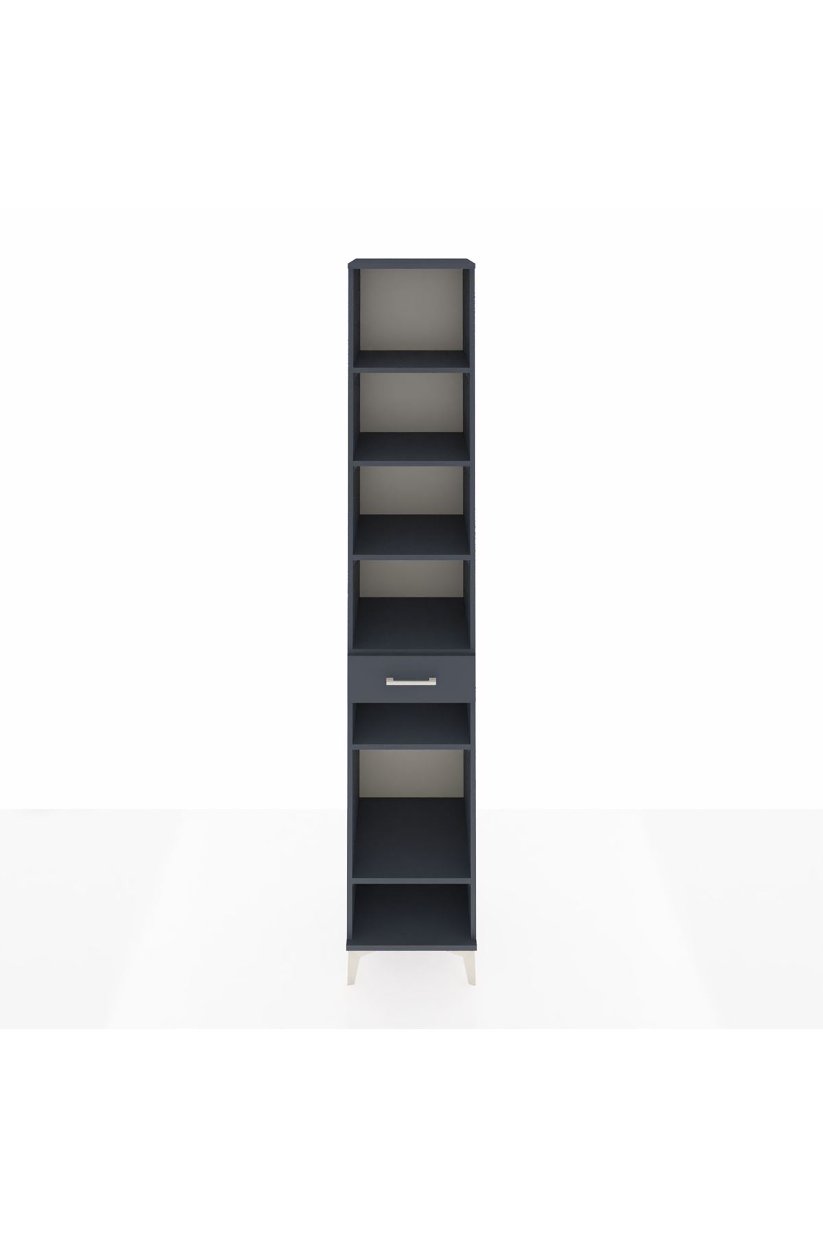 Hyperion Dolap 6 Raflı Tek Çekmeceli 44x44x243 Antrasit-Antrasit